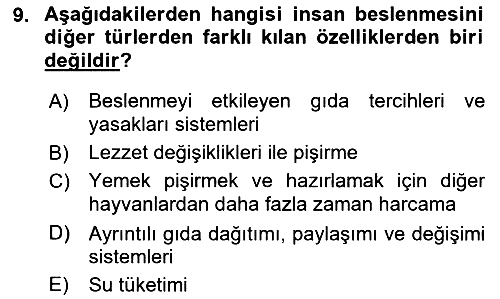 Gastronominin Temelleri 2022-2023 Dönem Sonu Sınavı - 9. soru