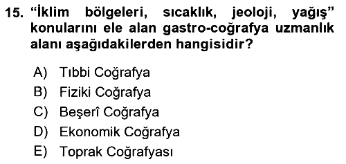 Gastronominin Temelleri 2023-2024 Dönem Sonu Sınavı - 15. soru