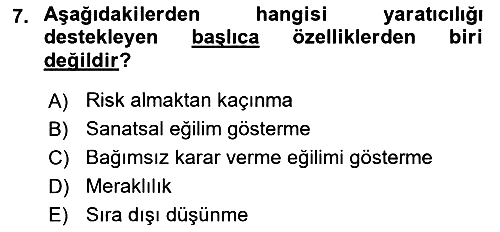 Gastronominin Temelleri 2020-2021 Yaz Okulu Sınavı - 7. soru