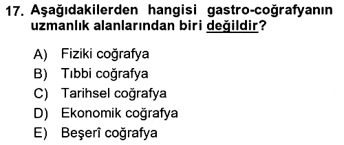 Gastronominin Temelleri 2020-2021 Yaz Okulu Sınavı - 17. soru