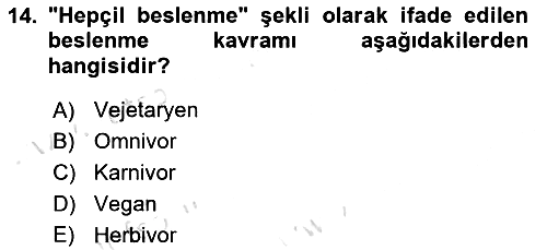 Gastronominin Temelleri 2024-2025 Yaz Okulu Sınavı - 14. soru