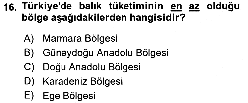 Gıda Coğrafyası 2017-2018 3 Ders Sınavı - 16. soru