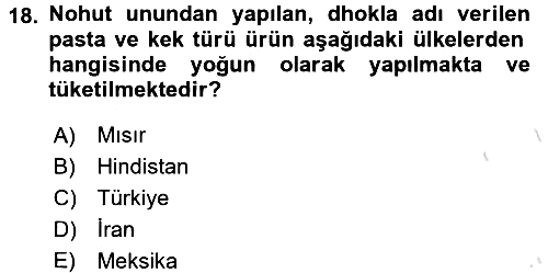 Gıda Coğrafyası 2016-2017 Ara Sınav - 18. soru
