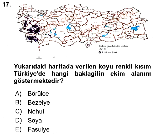 Gıda Coğrafyası 2018-2019 Ara Sınav - 17. soru