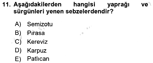 Gıda Coğrafyası 2023-2024 Ara Sınav - 11. soru
