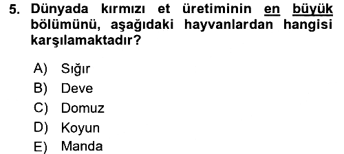 Gıda Coğrafyası 2017-2018 Dönem Sonu Sınavı - 5. soru