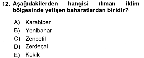 Gıda Coğrafyası 2017-2018 Dönem Sonu Sınavı - 12. soru