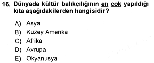 Gıda Coğrafyası 2017-2018 Dönem Sonu Sınavı - 16. soru