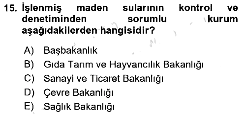 Gıda Mevzuatı ve Kalite Yönetimi 2017-2018 Ara Sınav - 15. soru