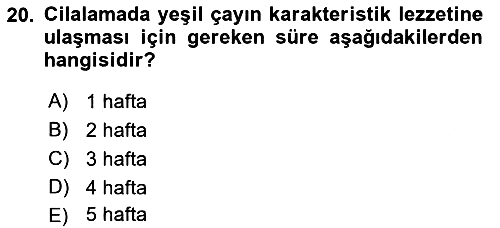 İçecek Bilgisi 2018-2019 Ara Sınav - 20. soru