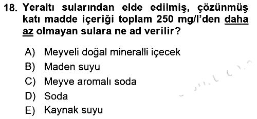 İçecek Bilgisi 2021-2022 Ara Sınav - 18. soru