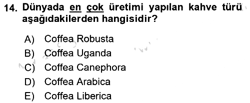 İçecek Bilgisi 2023-2024 Ara Sınav - 14. soru
