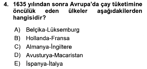 İçecek Bilgisi 2024-2025 Ara Sınav - 4. soru