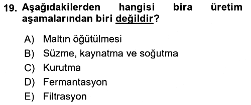 İçecek Bilgisi 2022-2023 Dönem Sonu Sınavı - 19. soru