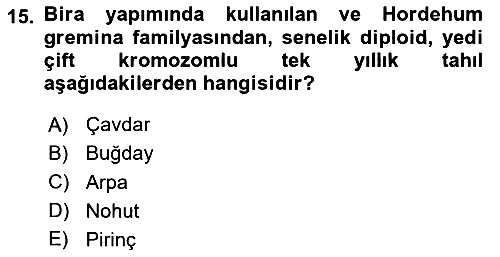 İçecek Bilgisi 2023-2024 Dönem Sonu Sınavı - 15. soru
