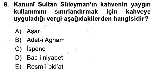 İçecek Bilgisi 2023-2024 Yaz Okulu Sınavı - 8. soru
