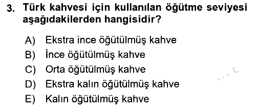 İçecek Bilgisi 2024-2025 Yaz Okulu Sınavı - 3. soru