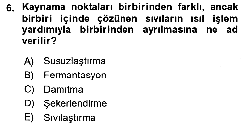 İçecek Bilgisi 2024-2025 Yaz Okulu Sınavı - 6. soru