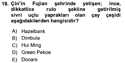 İçecek Bilgisi 2024-2025 Yaz Okulu Sınavı - 19. soru