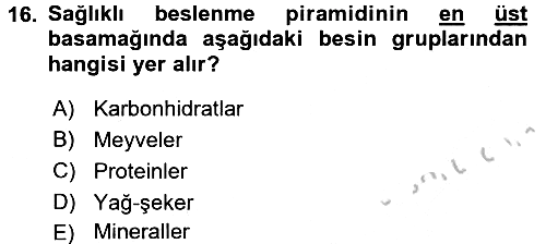 Menü Yönetimi 2016-2017 3 Ders Sınavı - 16. soru