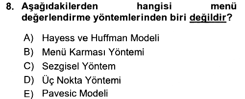 Menü Yönetimi 2017-2018 3 Ders Sınavı - 8. soru
