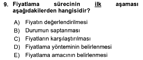 Menü Yönetimi 2018-2019 3 Ders Sınavı - 9. soru