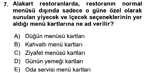 Menü Yönetimi 2016-2017 Ara Sınav - 7. soru