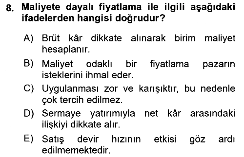 Menü Yönetimi 2018-2019 Ara Sınav - 8. soru