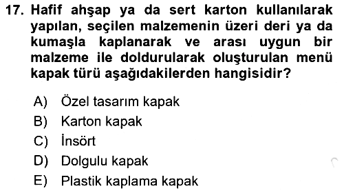 Menü Yönetimi 2024-2025 Ara Sınav - 17. soru