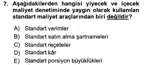 Menü Yönetimi 2016-2017 Dönem Sonu Sınavı - 7. soru