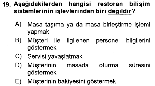 Menü Yönetimi 2017-2018 Dönem Sonu Sınavı - 19. soru