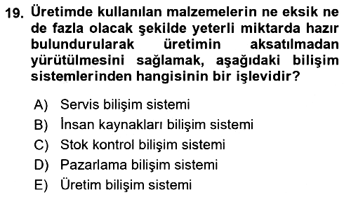 Menü Yönetimi 2018-2019 Dönem Sonu Sınavı - 19. soru
