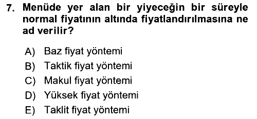 Menü Yönetimi 2021-2022 Dönem Sonu Sınavı - 7. soru