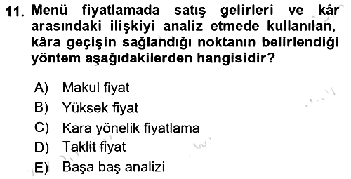 Menü Yönetimi 2023-2024 Dönem Sonu Sınavı - 11. soru