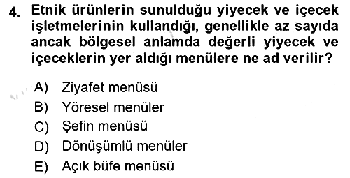 Menü Yönetimi 2023-2024 Yaz Okulu Sınavı - 4. soru