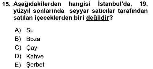 Osmanlı Mutfağı 2017-2018 Ara Sınav - 15. soru