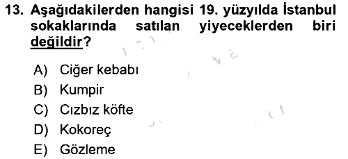 Osmanlı Mutfağı 2024-2025 Ara Sınav - 13. soru