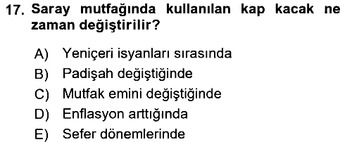 Osmanlı Mutfağı 2017-2018 Dönem Sonu Sınavı - 17. soru