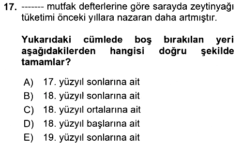 Osmanlı Mutfağı 2023-2024 Dönem Sonu Sınavı - 17. soru