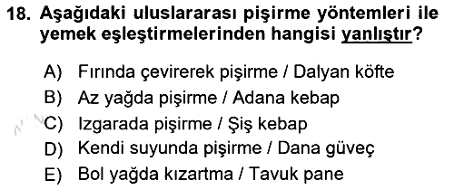 Temel Mutfak Teknikleri 2024-2025 Ara Sınav - 18. soru