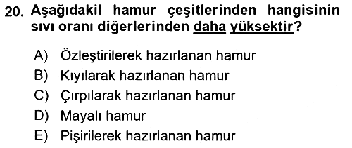 Temel Mutfak Teknikleri 2021-2022 Dönem Sonu Sınavı - 20. soru