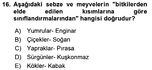 Temel Mutfak Teknikleri 2023-2024 Yaz Okulu Sınavı - 16. soru