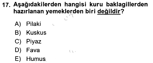 Temel Mutfak Teknikleri 2024-2025 Yaz Okulu Sınavı - 17. soru