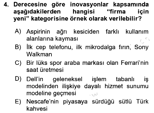 Turizmde Girişimcilik Ve İnovasyon 2025-2026 Ara Sınav - 4. soru