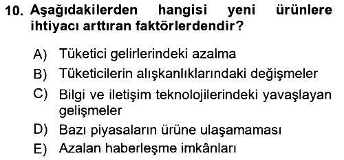 Turizmde Girişimcilik Ve İnovasyon 2020-2021 Yaz Okulu Sınavı - 10. soru