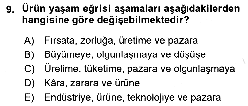 Turizmde Girişimcilik Ve İnovasyon 2021-2022 Yaz Okulu Sınavı - 9. soru
