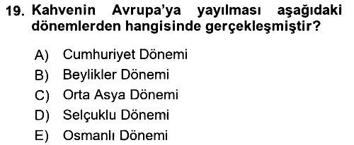 Türk Mutfak Kültürü 2022-2023 Yaz Okulu Sınavı - 19. soru