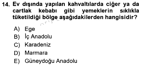 Türk Mutfak Kültürü 2023-2024 Yaz Okulu Sınavı - 14. soru