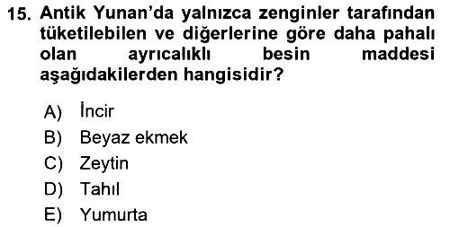 Yemek Sosyolojisi 2021-2022 Ara Sınav - 15. soru