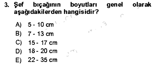 Yiyecek Ve İçecek İşletmeciliği 2021-2022 Ara Sınav - 3. soru